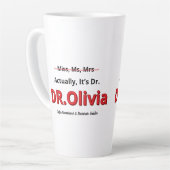 博士号取得　実はユーモアの博士です カフェラテマグ (左アングル)