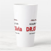 博士号取得　実はユーモアの博士です カフェラテマグ (正面)