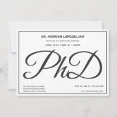 博士号白黒卒業パーティー 招待状 (正面)