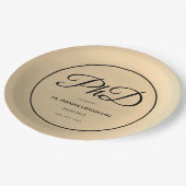 博士号金ゴールドブラック卒業パーティー ペーパープレート (アングル)