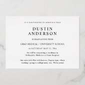 博士号6のフォト卒業票の発表 箔招待状 (裏面)