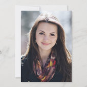 博士号 優雅なガーランド写真 卒業パーティー 招待状 (裏面)