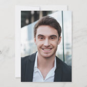 博士号 卒業 写真 グリーン ネイビーブルー 招待状 (裏面)