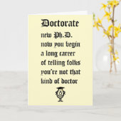 博士号 – 新おもしろい学博士の詩。 カード (黄色い花)