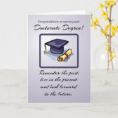 博士学位の卒業を覚える過去 カード (黄色い花)