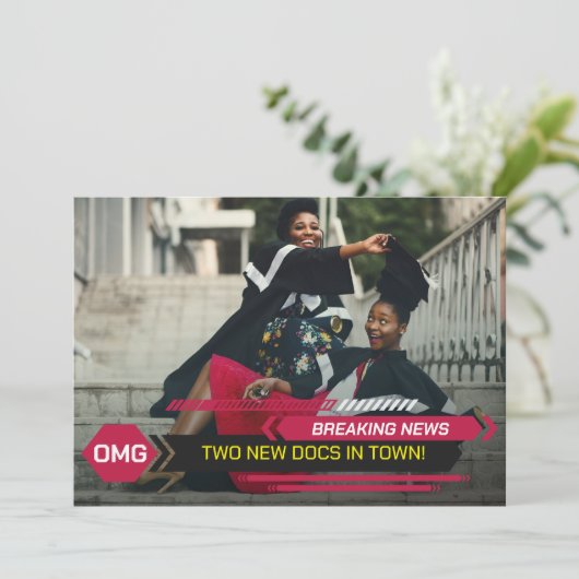 博士後期博士号別テレビニュース卒業パーティー 招待状 (スタンド正面)