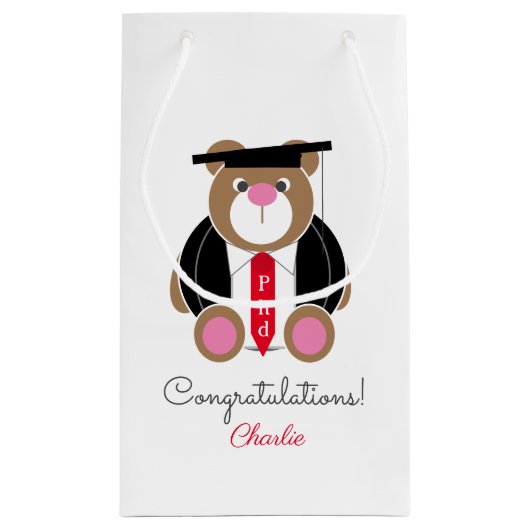 博士後期博士慶喜のクマ スモールペーパーバッグ (裏面)