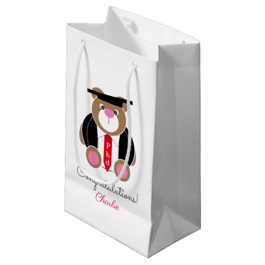 博士後期博士慶喜のクマ スモールペーパーバッグ (正面アングル)