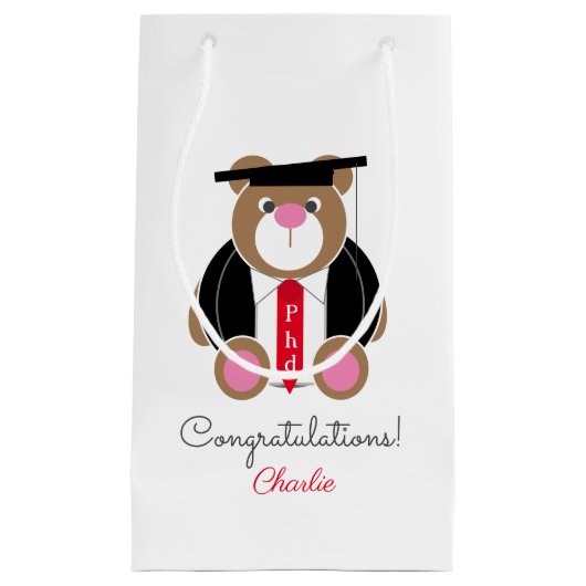 博士後期博士慶喜のクマ スモールペーパーバッグ (正面)