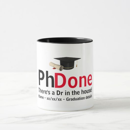 博士後期課程おめでとう博士博士の家 マグカップ (中央)