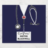 博士後期課程の医学部 スパークリングワインラベル (シングルラベル)