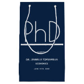 博士後期課程の卒業パーティスモールブルー スモールペーパーバッグ (正面)