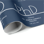 博士後期課程の卒業パーティーブルー ラッピングペーパー (ロールコーナー)