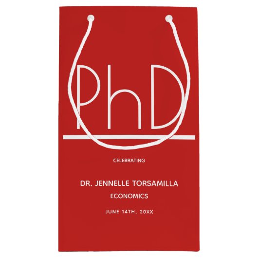 博士後期課程の卒業パーティー スモールペーパーバッグ (裏面)