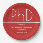 博士後期課程の卒業パーティー ペーパープレート (正面)