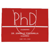 博士後期課程の卒業パーティー ラージペーパーバッグ (裏面)