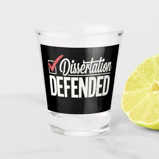 博士後期課程の卒業生を弁護 ショットグラス (正面)