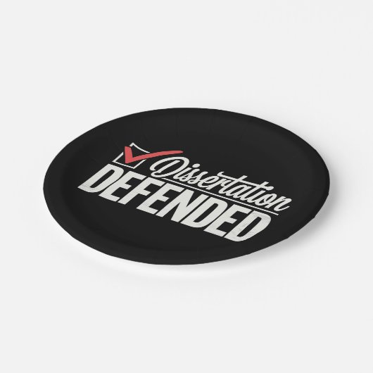 博士後期課程の卒業生を弁護 ペーパープレート (アングル)