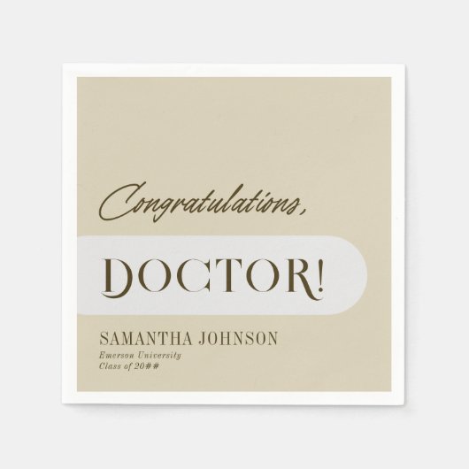博士後期課程の卒業記念写真 スタンダードカクテルナプキン (正面)