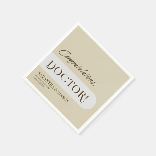 博士後期課程の卒業記念写真 スタンダードカクテルナプキン (角)