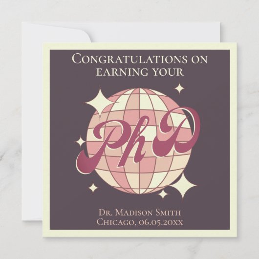 博士後期課程の卒業論文の防衛祝いカード (正面)