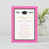 博士後期課程の発表ピンク紙吹雪 案内状 (スタンド正面)