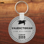 博士後期課程の白黒 キーホルダー (正面)