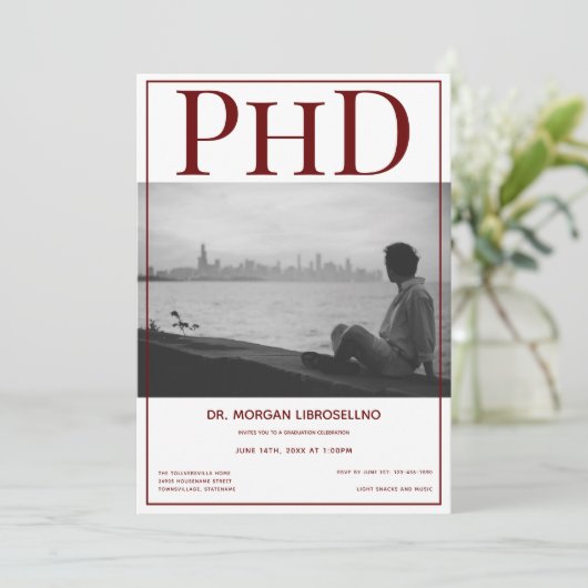 博士後期課程フォトブルゴーニュ卒業式パーティー 招待状 (スタンド正面)