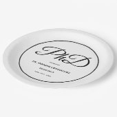 博士後期課程ホワイトブラック卒業パーティー ペーパープレート (アングル)