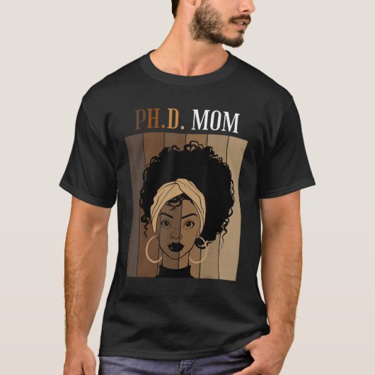 博士後期課程博士候補生ブラックアフロ Tシャツ (正面)