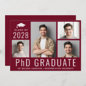 博士後期課程5写真ブルゴーニュ卒業パーティー 招待状 (正面/裏面)