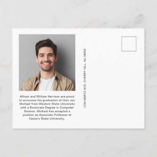 博士後期課程5写真博士号卒業 案内ポストカード (裏面)