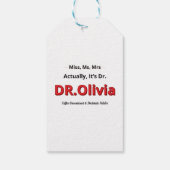 博士課程の卒業実際には、博士のアカデミックおもしろいな ギフトタグ (裏面)