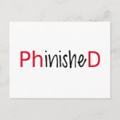 博士課程の卒業生のための文字デザイン磨かれたワードアート 案内ポストカード (正面)