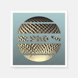 博士課程の卒業金ゴールド スタンダードカクテルナプキン