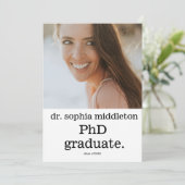 博士課程シンプル院写真モダンフォント 招待状 (スタンド正面)