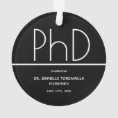博士課程卒業パーティーブラックキープサケ オーナメント (裏面)