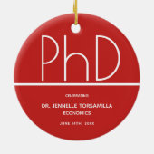 博士課程卒業パーティー記念パーティー セラミックオーナメント (裏面)