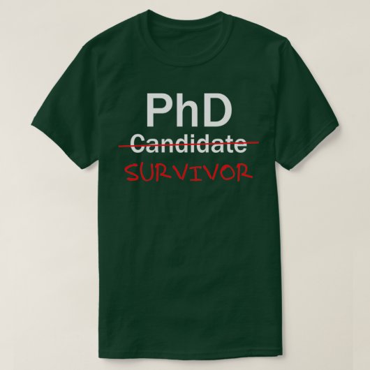 博士課程生おもしろい活者PhD卒業祝の1 Tシャツ (デザイン正面)