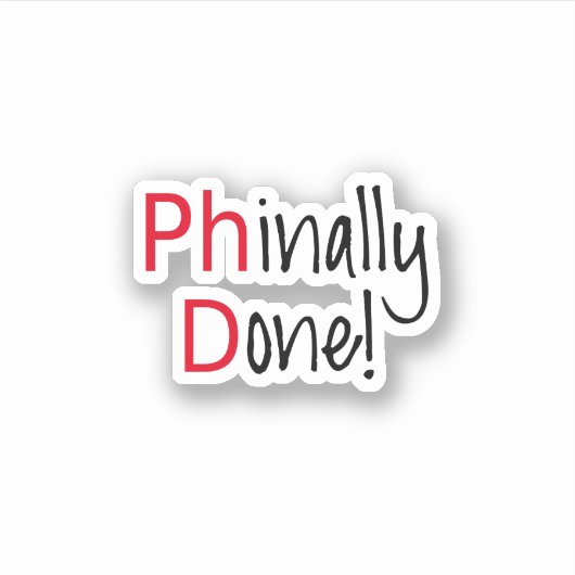 博士課程、卒業 シール (正面)