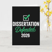 博士論文審査合格 2026年 PhD EdD 博士号 カード (黄色い花)