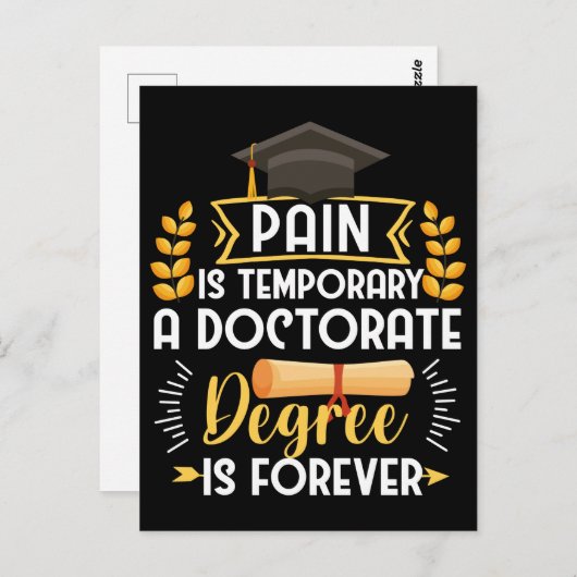 博士論文防衛博士課程の卒業 ポストカード (正面/裏面)