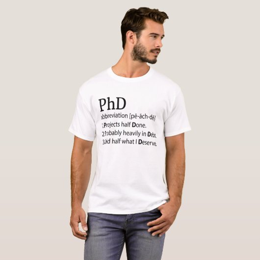 博士PhD哲学タイトルギフト Tシャツ (正面フル)