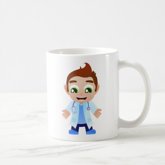 博士With Stethoscope コーヒーマグカップ (右)