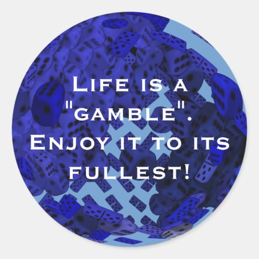 博打はサイコロの賜物 ラウンドシール (正面)