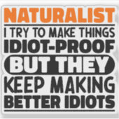 博物学者モノづくりに挑戦するおもしろい諺 シール (正面)