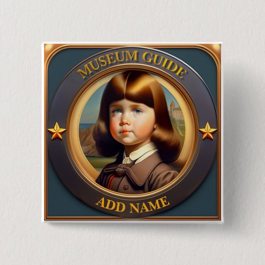 博物館のパーソナライズされたガイドボタン 缶バッジ (正面)