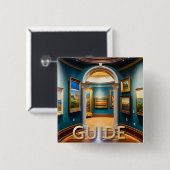 博物館のパーソナライズされたガイドボタン 缶バッジ (正面&裏面)