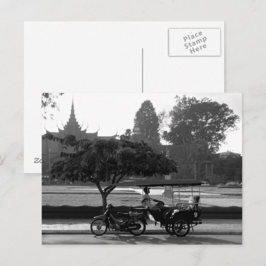 博物館の前B&W ポストカード (正面/裏面)