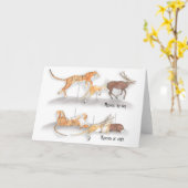 博物館の動物カード カード (黄色い花)